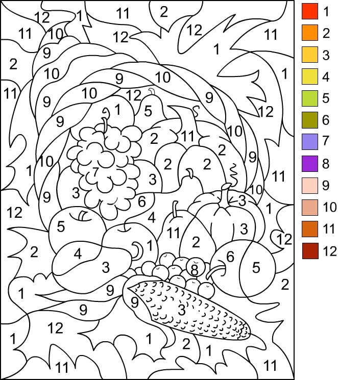 Printable color by number multiplication pdf