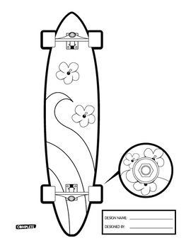 Skateboard coloring pages by dwarner design tpt