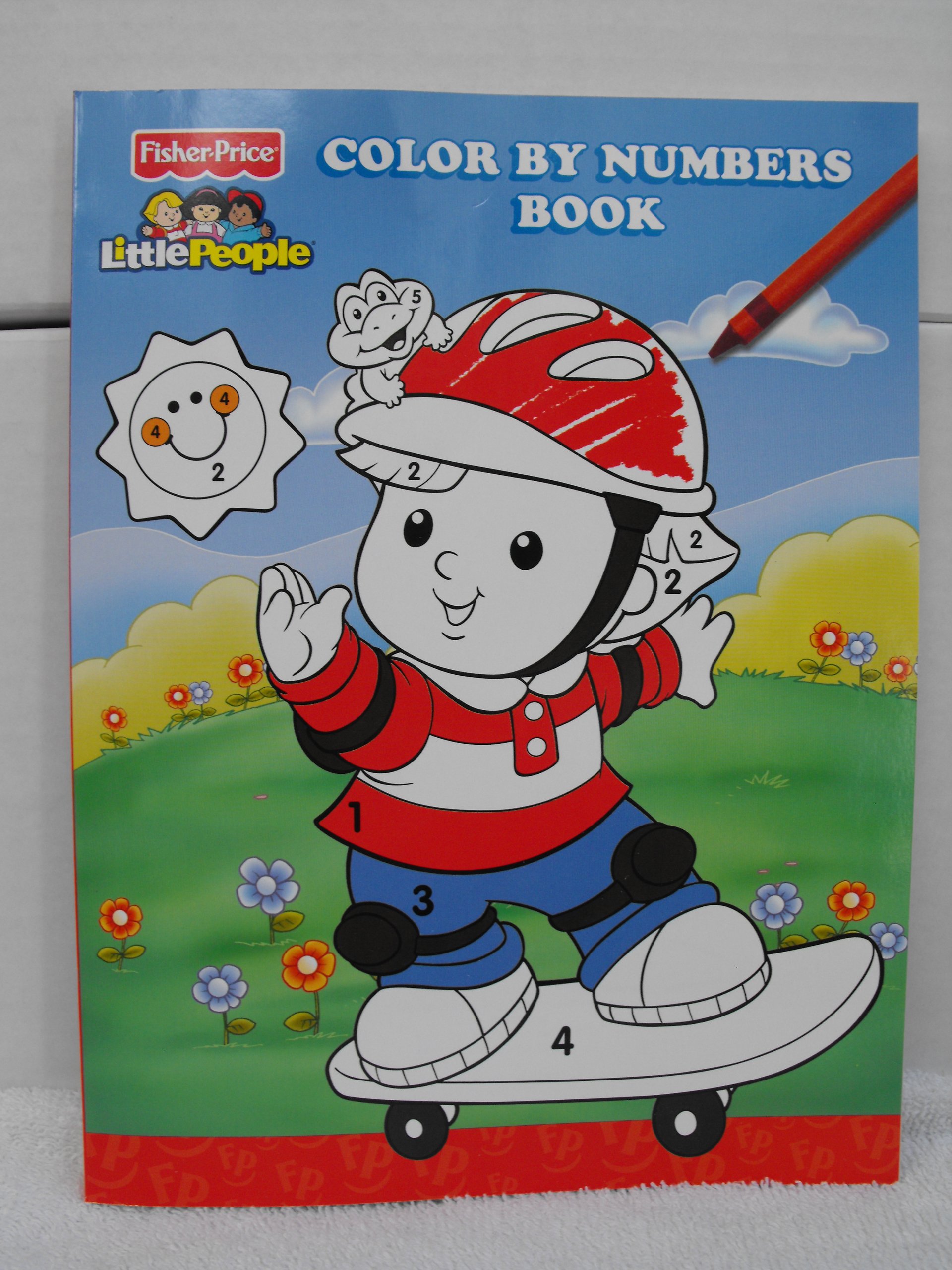 Fisher price little people color by numbers book skateboarding fun pages toys games