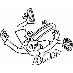 Skateboarding fall coloring sheet