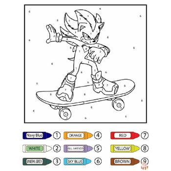 Sonic the hedgehog inspired color by number pages by coloringbook for kids
