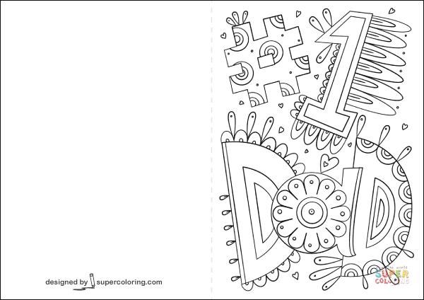 Dad card coloring page free printable coloring pages