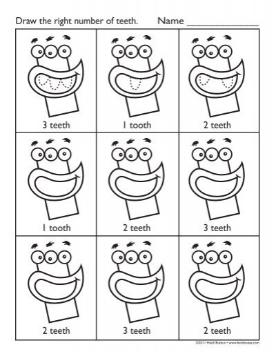 Counting creatures number worksheets