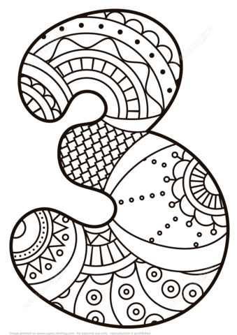 Number zentangle coloring page free printable coloring pages pãginas para colorear para imprimir gratis colorear por nãºmeros numero para colorear