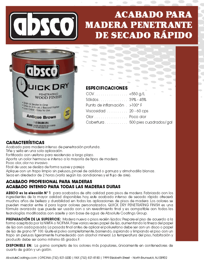 Absco gloss grand wood floor finish