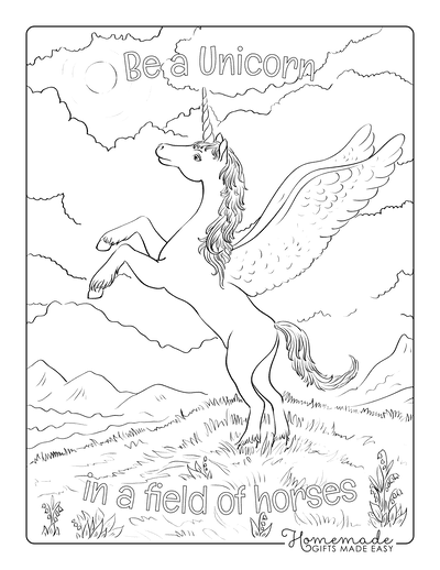 Magical unicorn coloring pages for kids adults