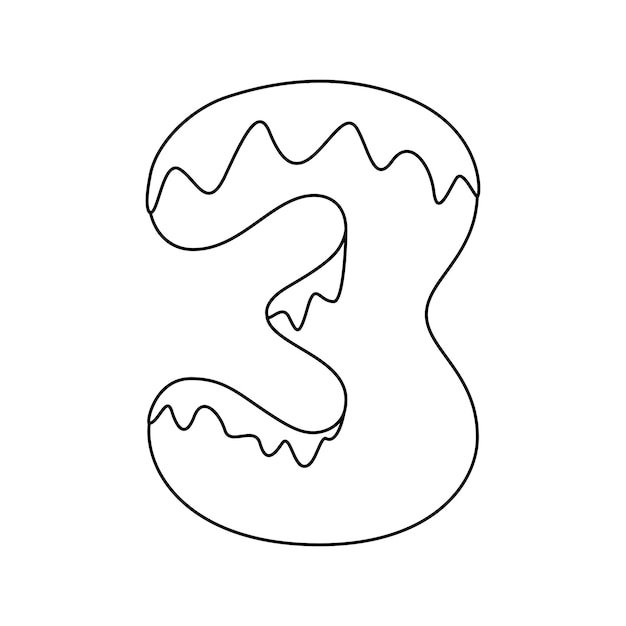 Premium vector coloring page with number for kids