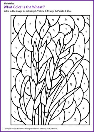 Color by number parable of tares and wheat