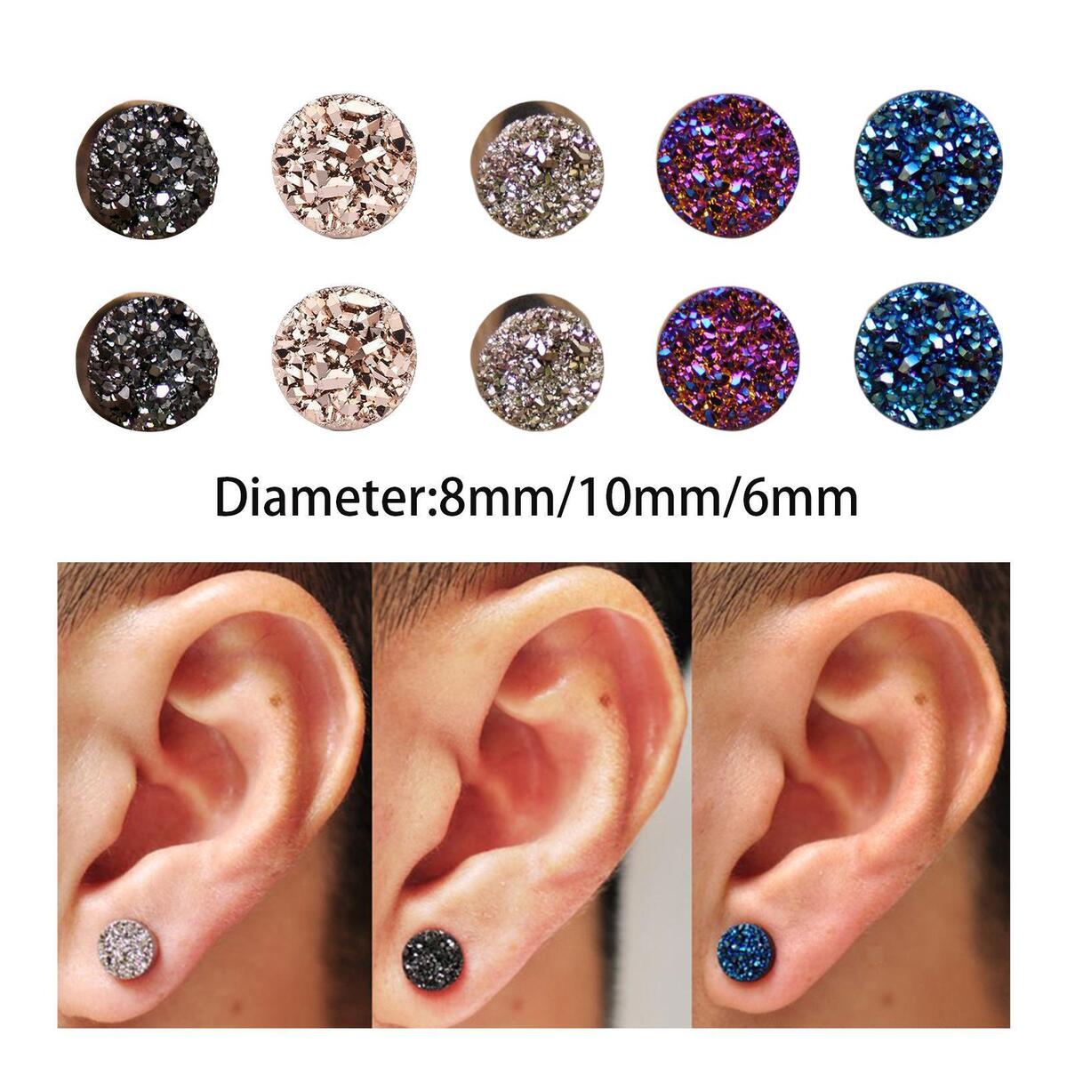 Magnetic ear studs mixed lor rhinestone non piercing fashion for