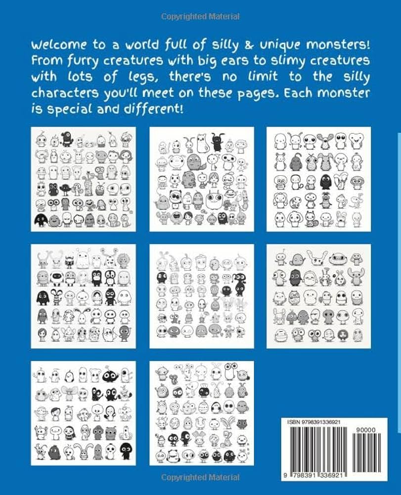 Monsters loring book unique funny ol monsters for kids ages