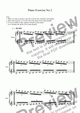 Piano exercise no for