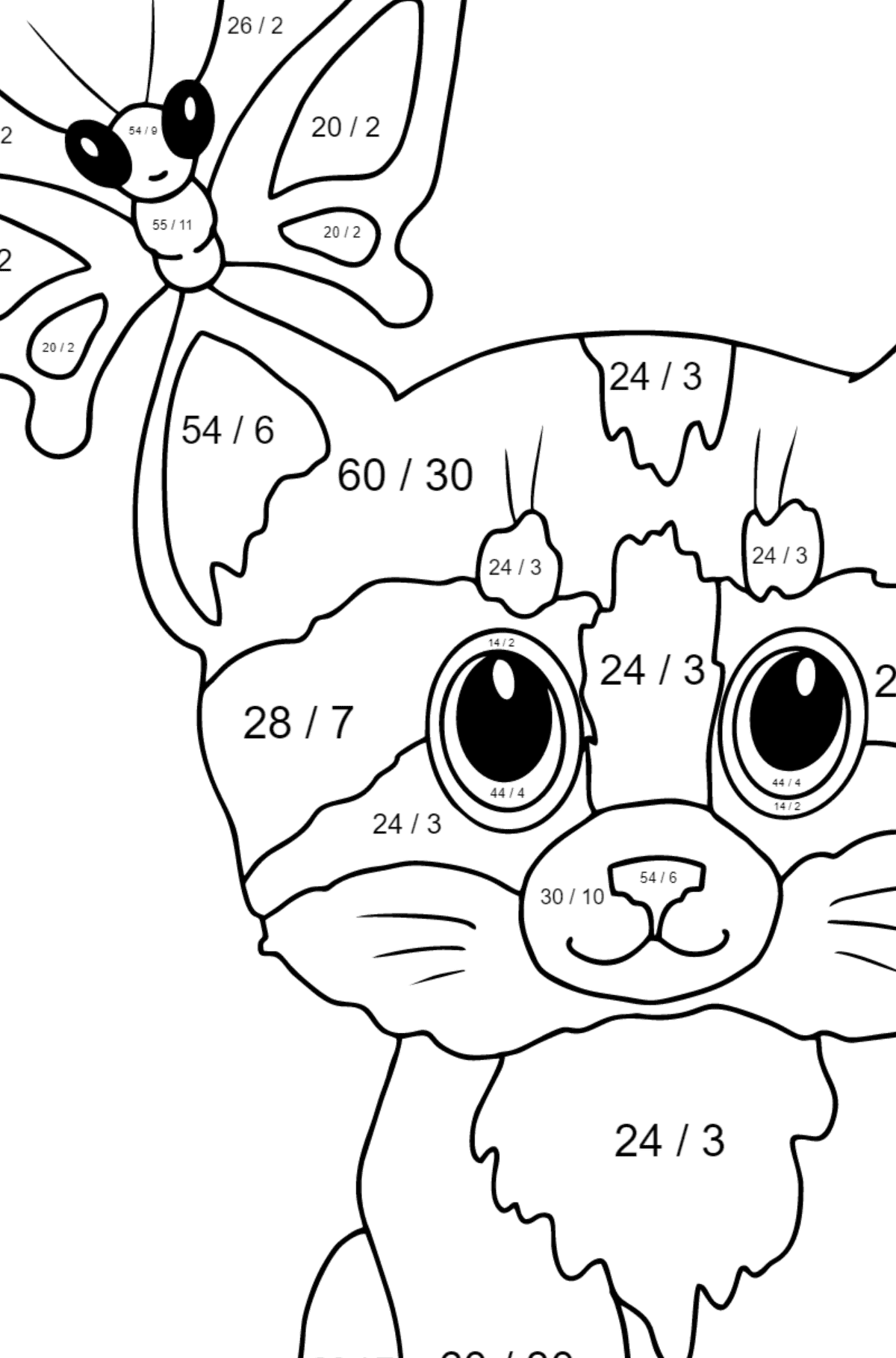 Gentle kitten coloring page â online and print for free