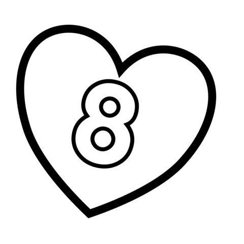 Number in heart coloring page free printable coloring pages
