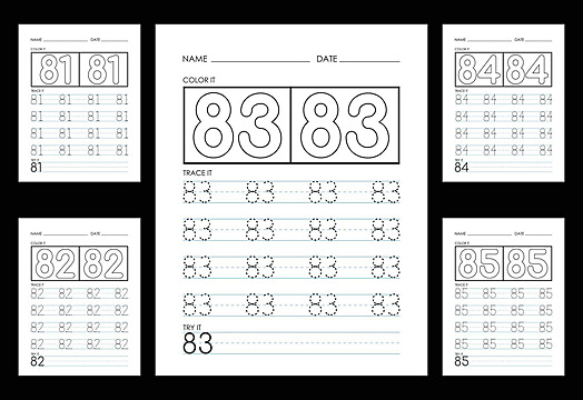 Tracing and coloring numbers worksheets learn numbers handwriting math preschool vector school drawing math drawing ring drawing png and vector with transparent background for free download