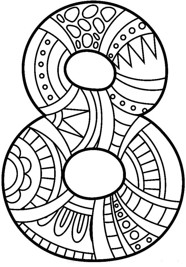 Desenhos do nãºmero para imprimir e colorir moldes