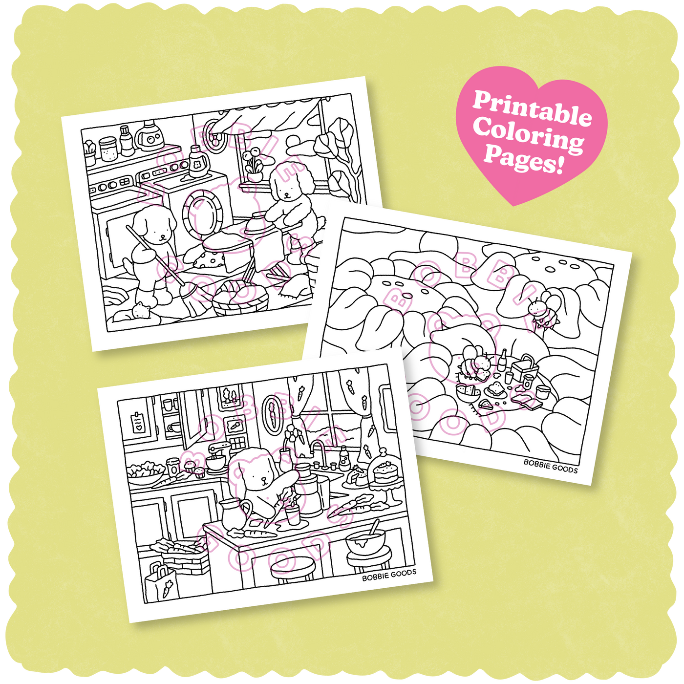Digital download â april coloring pages â bobbie goods