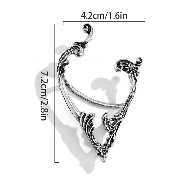Dark elf ear clip no piercing earrings for women color goth earcuff jewelry