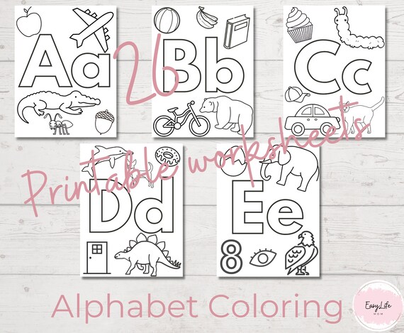Alphabet coloring pages coloring book coloring page preschool kindergarten homeschool printables abc coloring page