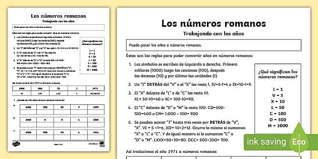 Los nãºmeros romanos trabajando n los aãos ficha de actividad