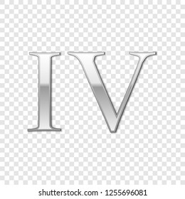 Silver roman numeral number iv stock vector royalty free