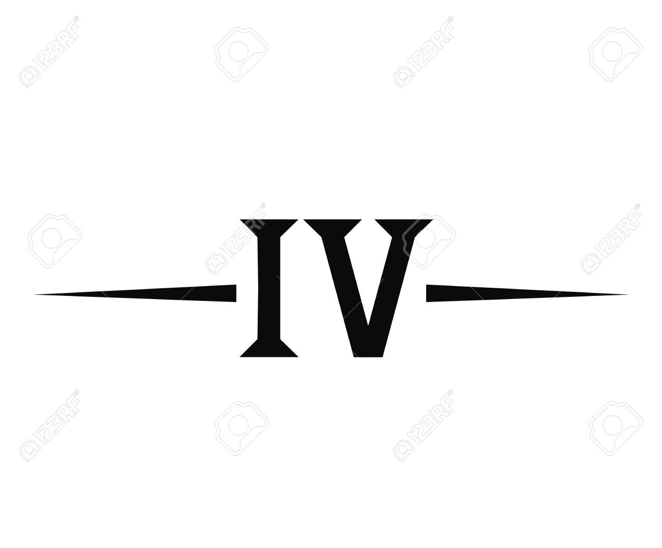 Roman numerical number type four in alphabet letter logo mark iconic design illustration for calender number or any count royalty free svg cliparts vectors and stock illustration image