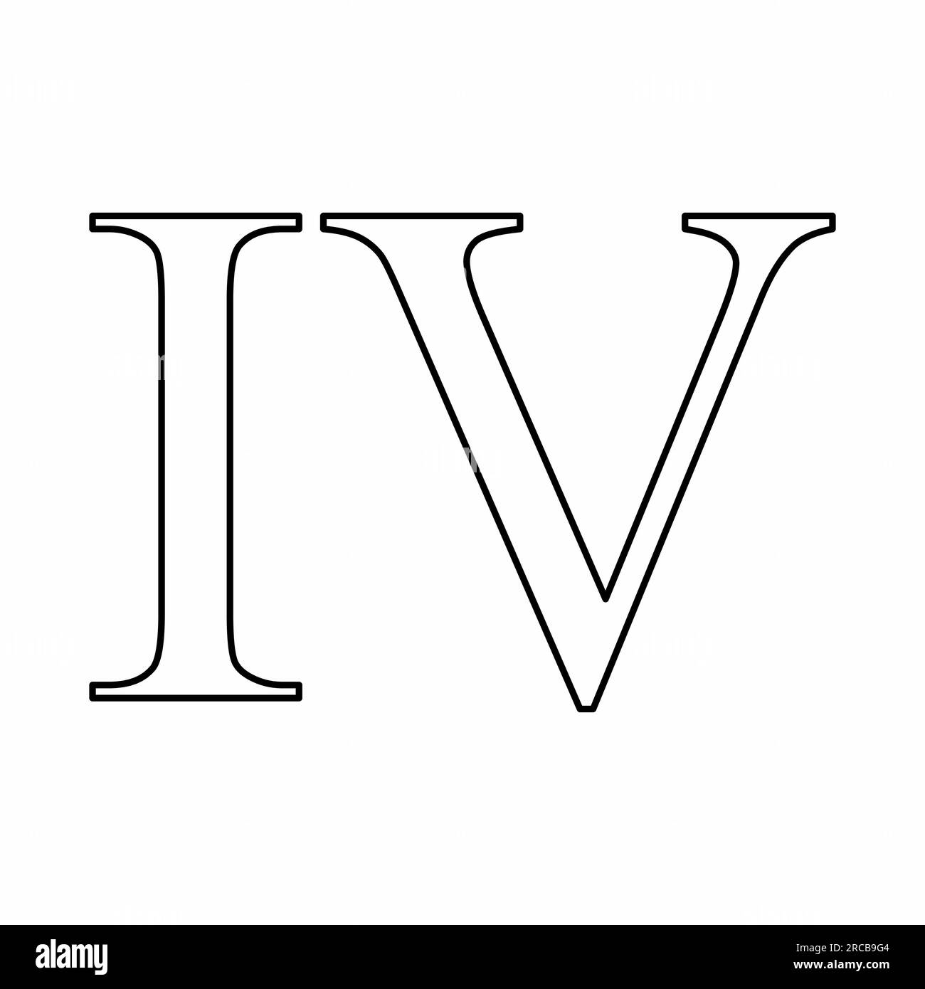 Roman symbol number black outlines on white background stock vector image art
