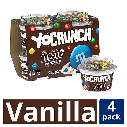 Yocrunch low fat vanilla with mms yogurt oz cups count