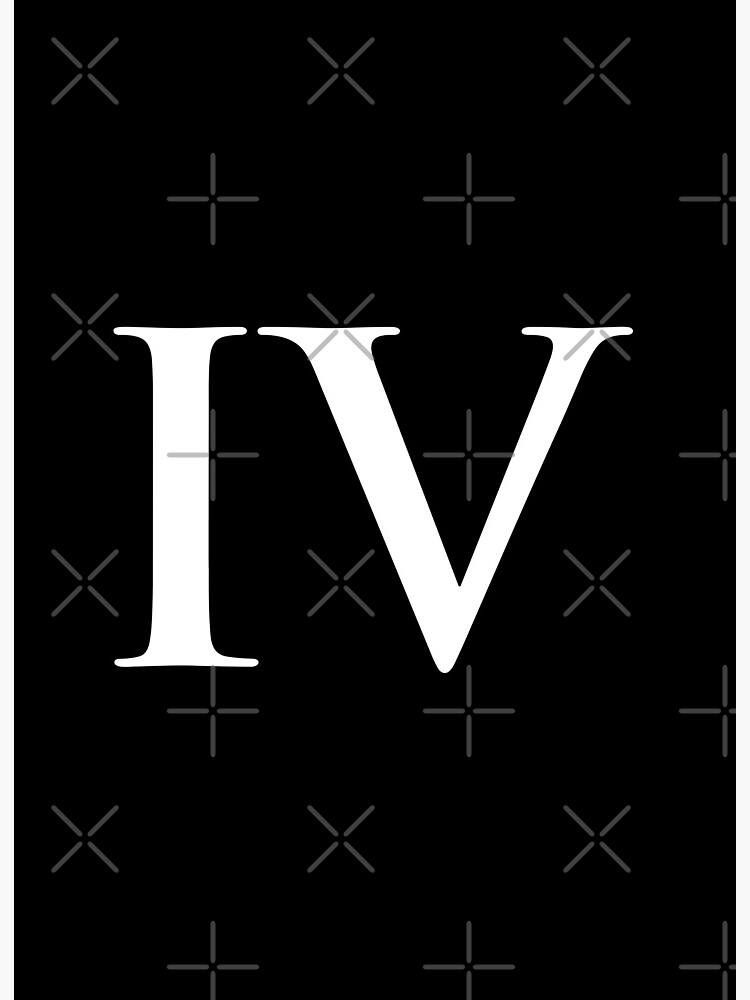 Number roman numeral iv black and white art board print for sale by nocap