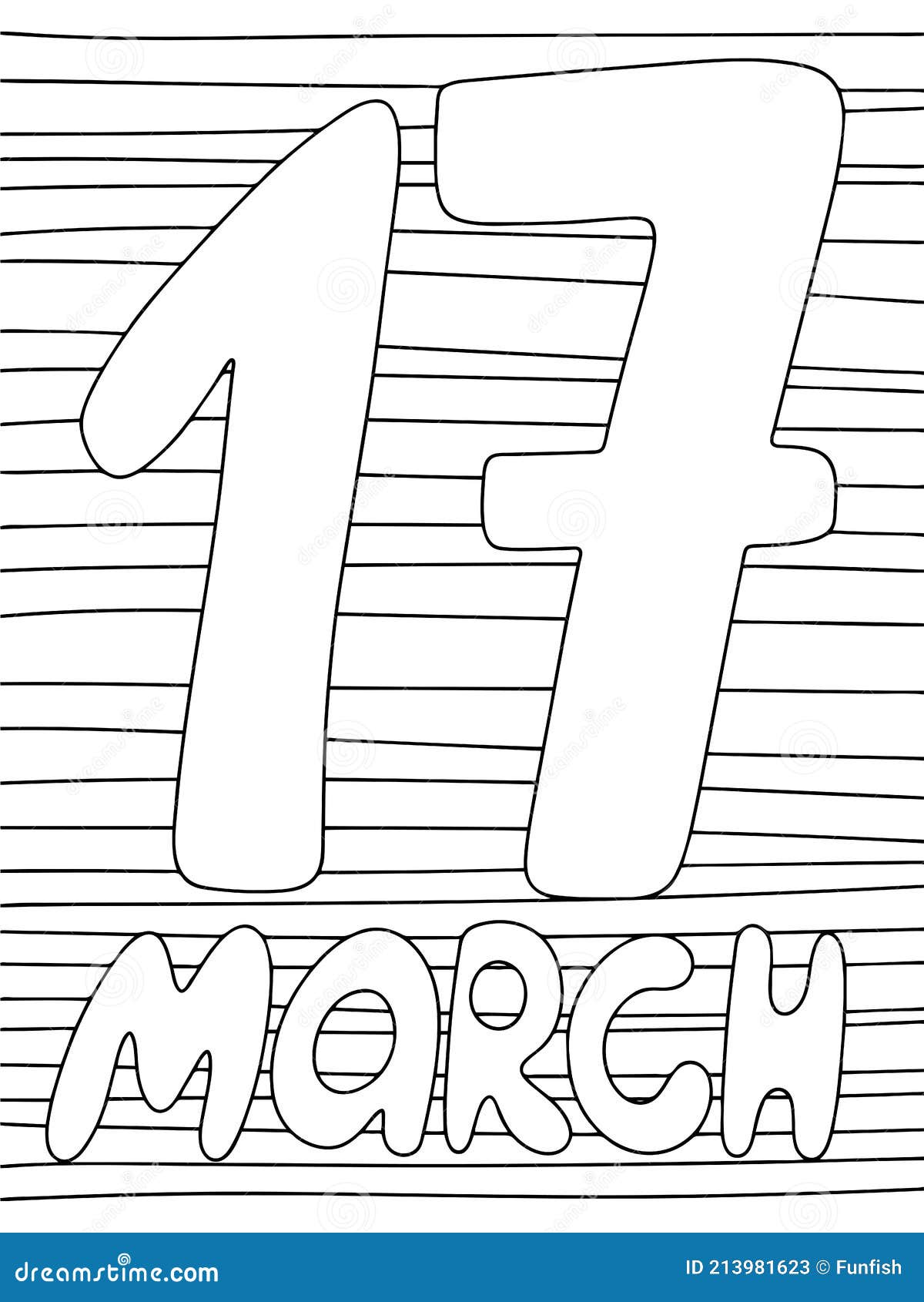 March simple coloring page for children stock vector illustration stock vector