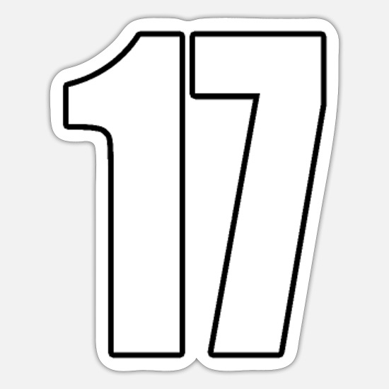 Numero seitsemãntoista paita numero jalkapallo tarra
