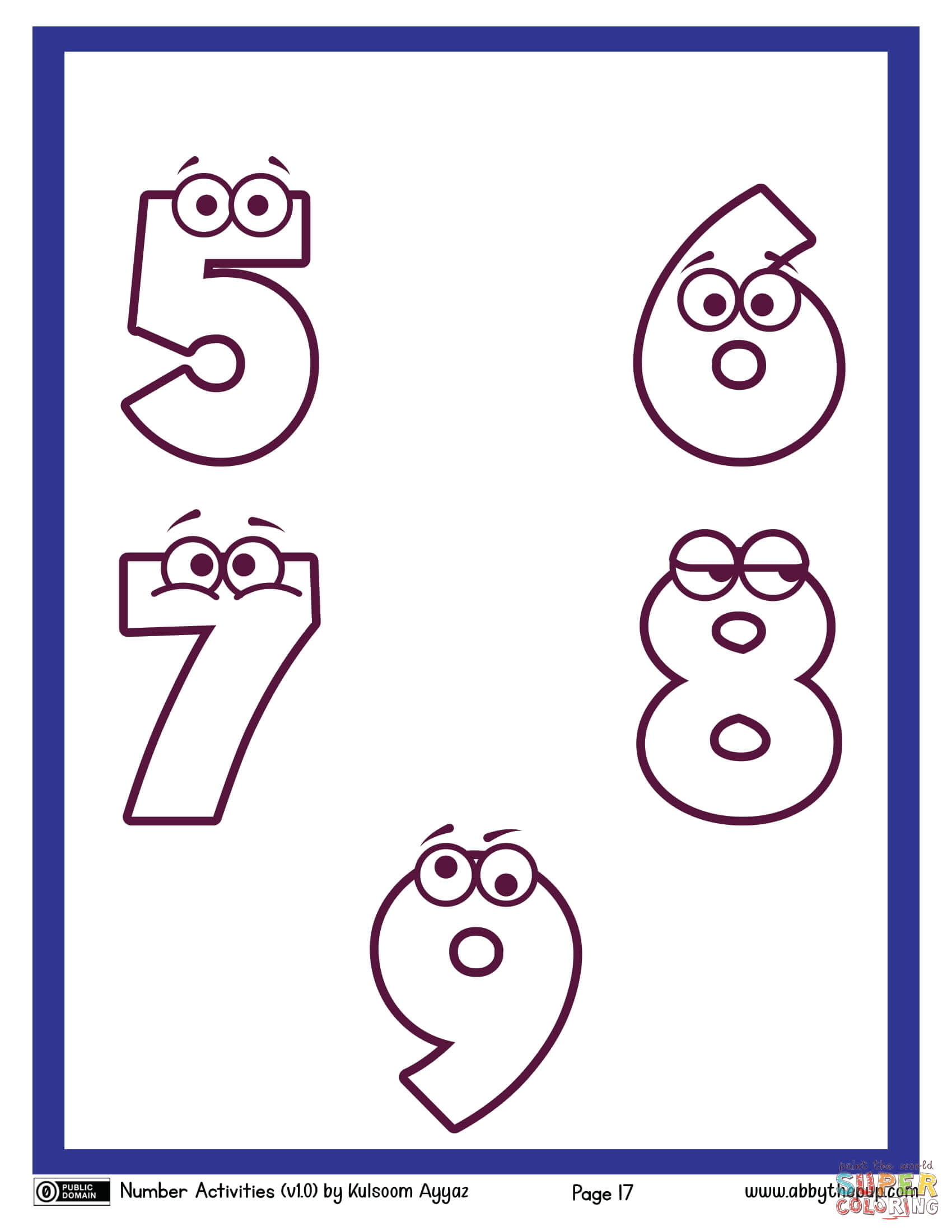 Numbers coloring page free printable coloring pages