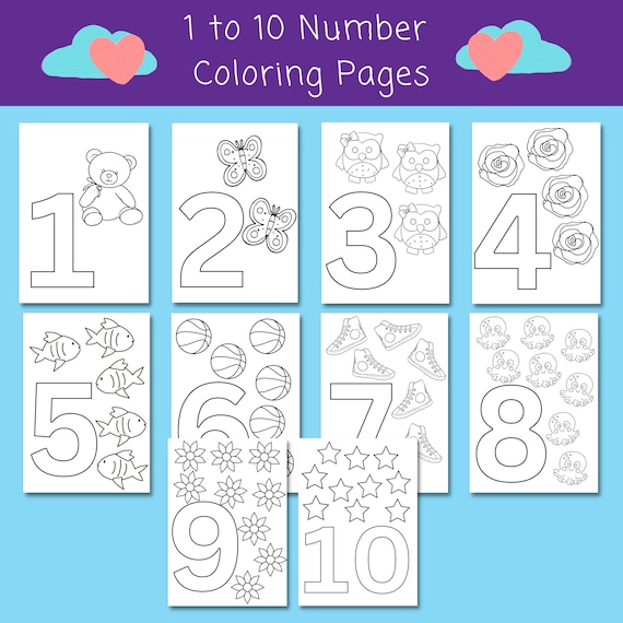 Numbers coloring pages to counting mathematics