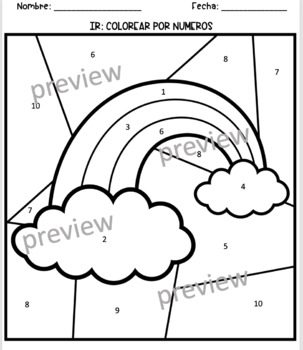 Colorear por nãºmeros with ir high frequency verb super present tense