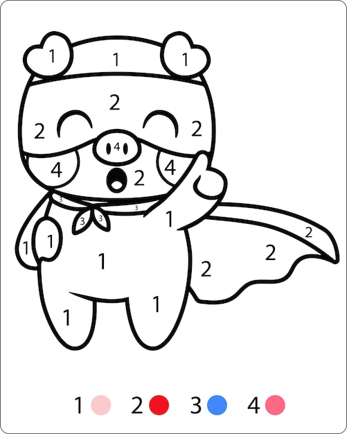 Premium vector color by numbers for kids