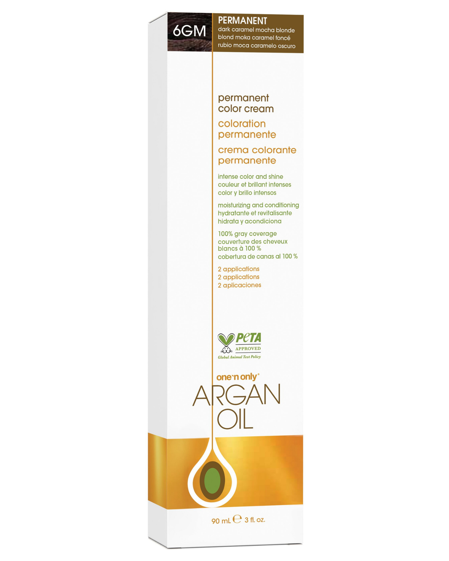 Argan oil permanent hair color gm dark caramel mocha blonde â one n only hair care