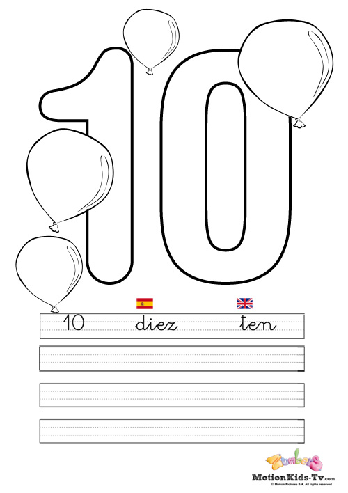 Learn the numbers from to educational coloring pages motionkids