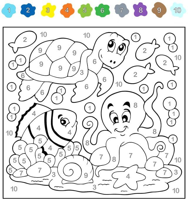 Color by number coloring pages