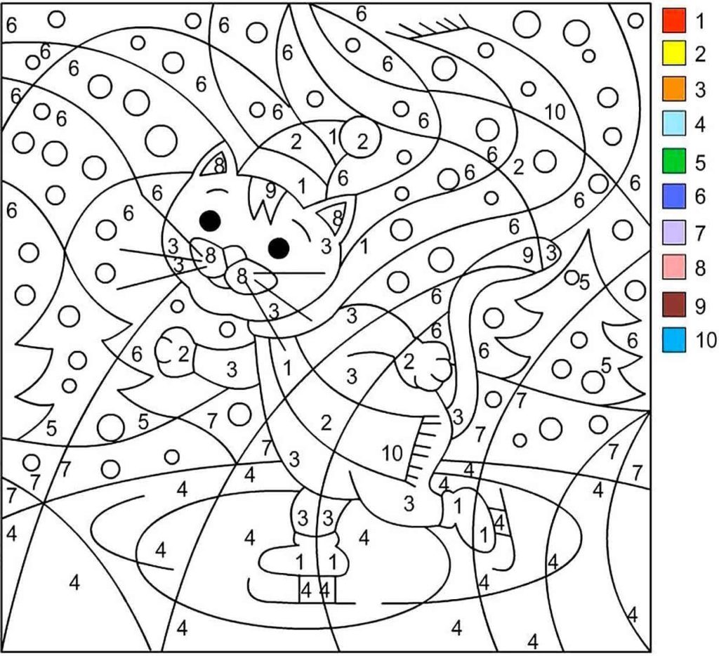 Color by number coloring pages