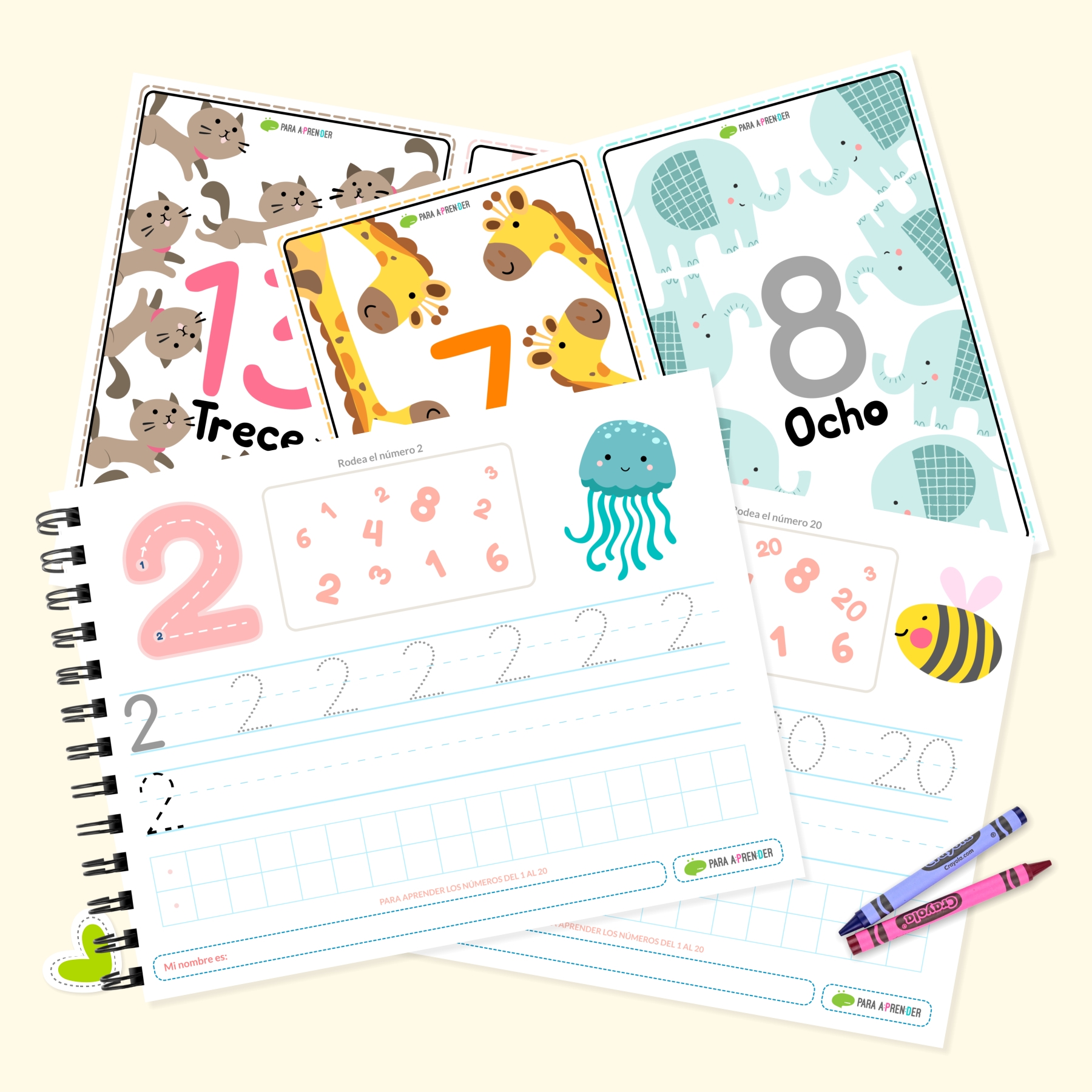 Los nãºmeros del al para preescolar en pdf descargable