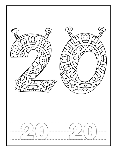 Premium vector mandala number coloring pages