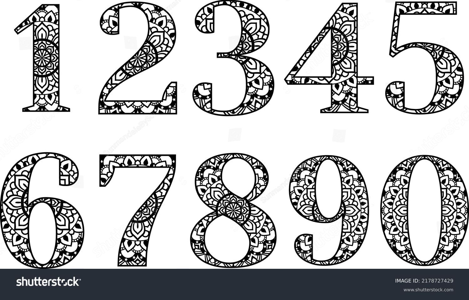 Imãgenes fotos de stock objetos en d y vectores sobre mandala numbers