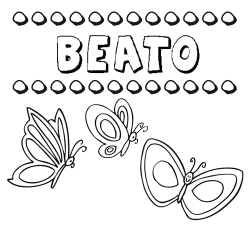 Beato dibujos de los nombres para colorear pintar e imprimir