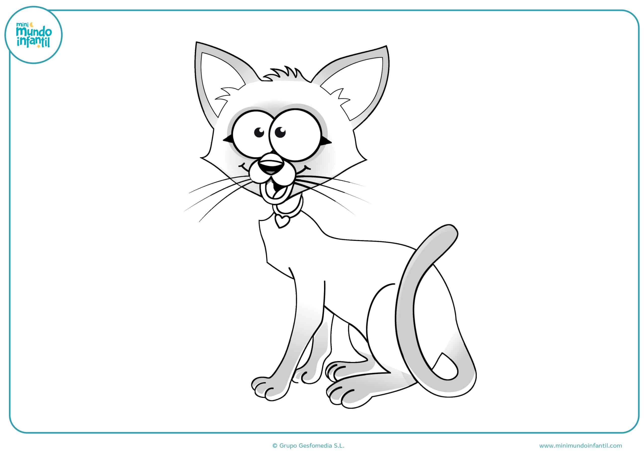 Dibujos de gatos para imprimir y colorear