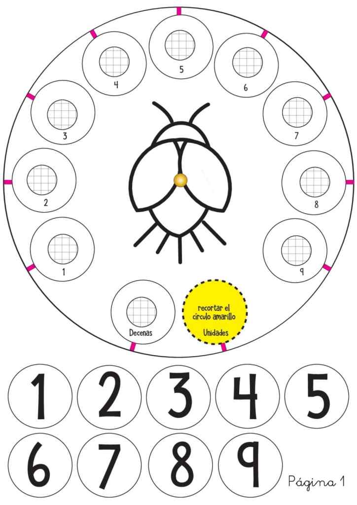 Construimos nãºmeros de dos cifras con la ruleta de la luciãrnaga