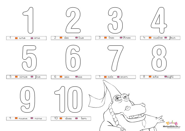 Learn the numbers from to educational coloring pages motionkids