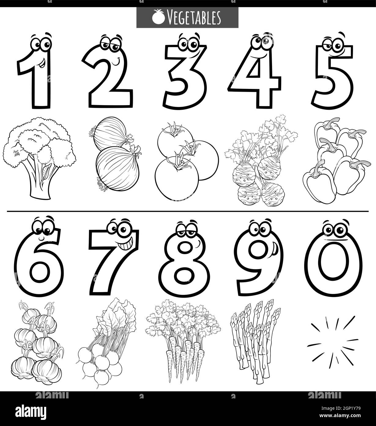 Cartoon school objects coloring page black and white stock photos images