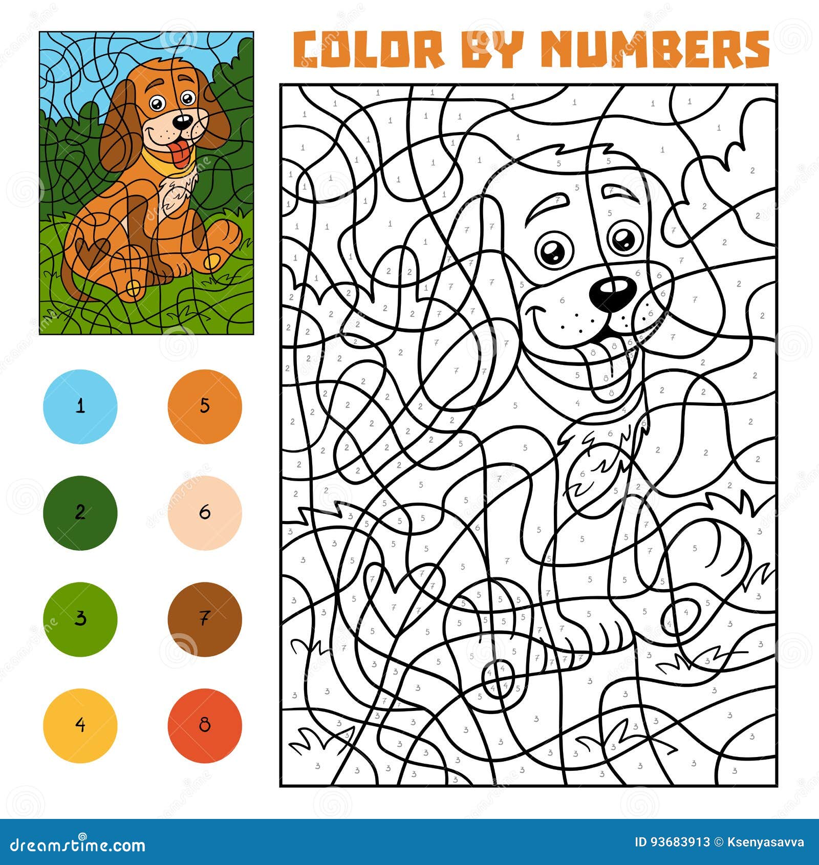 Dog color number stock illustrations â dog color number stock illustrations vectors clipart