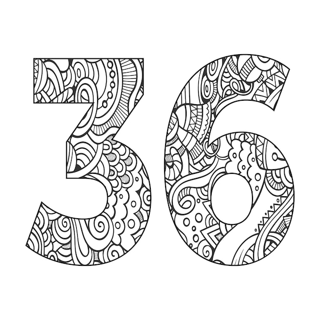 Premium vector mandala number coloring page for kids