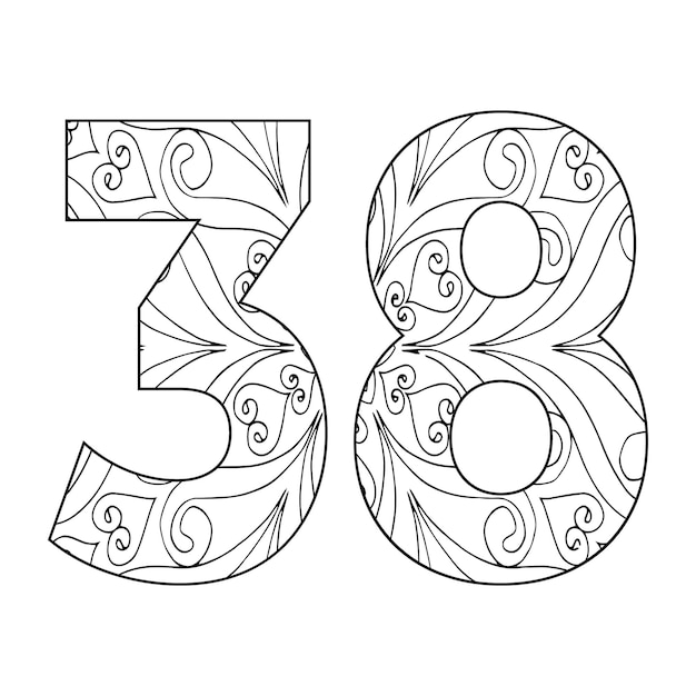 Premium vector mandala number coloring page for kids