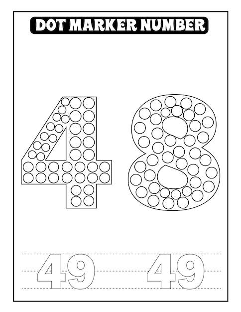 Premium vector dot marker number coloring pages